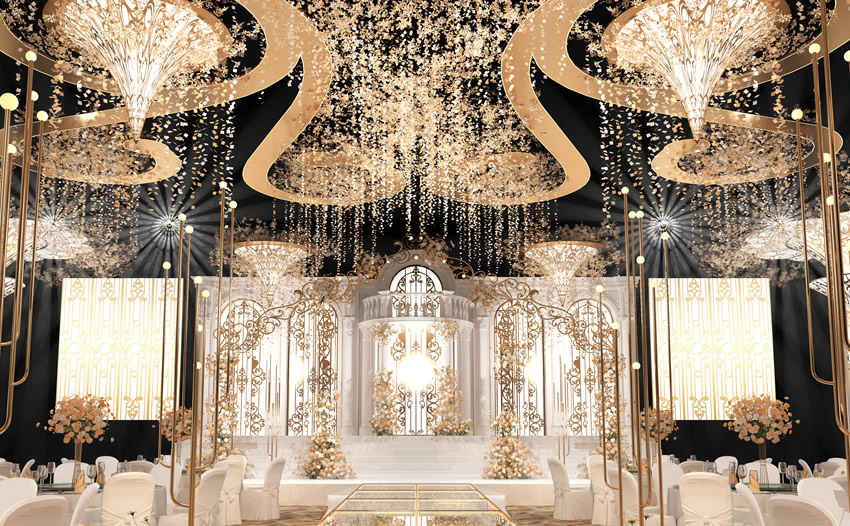 梨树花木兰喜事汇金色大厅效果展示